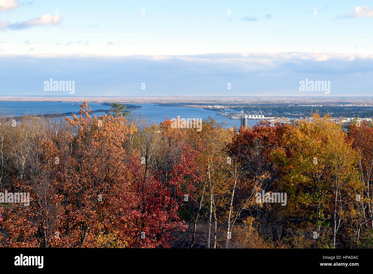 Duluth Hillside and Park Point in Fall Stock Photo