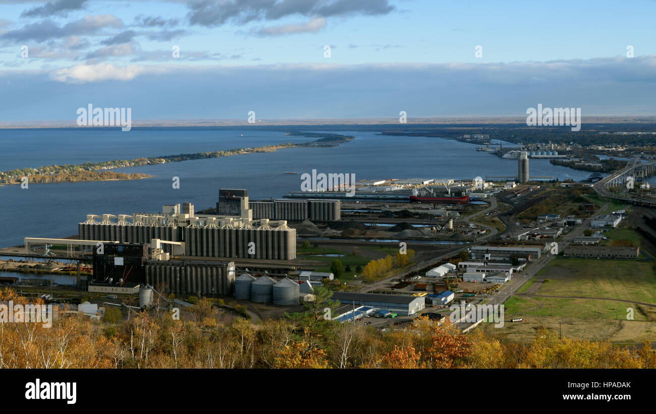 View of Duluth and Park Point from Enger Tower Stock Photo