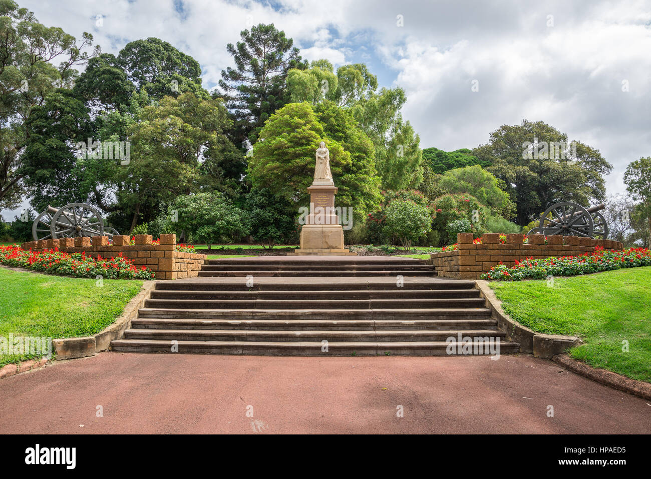 A statue of Queen Victoria in Kings Park and Botanical Gardens in Perth, Western Australia Stock Photo