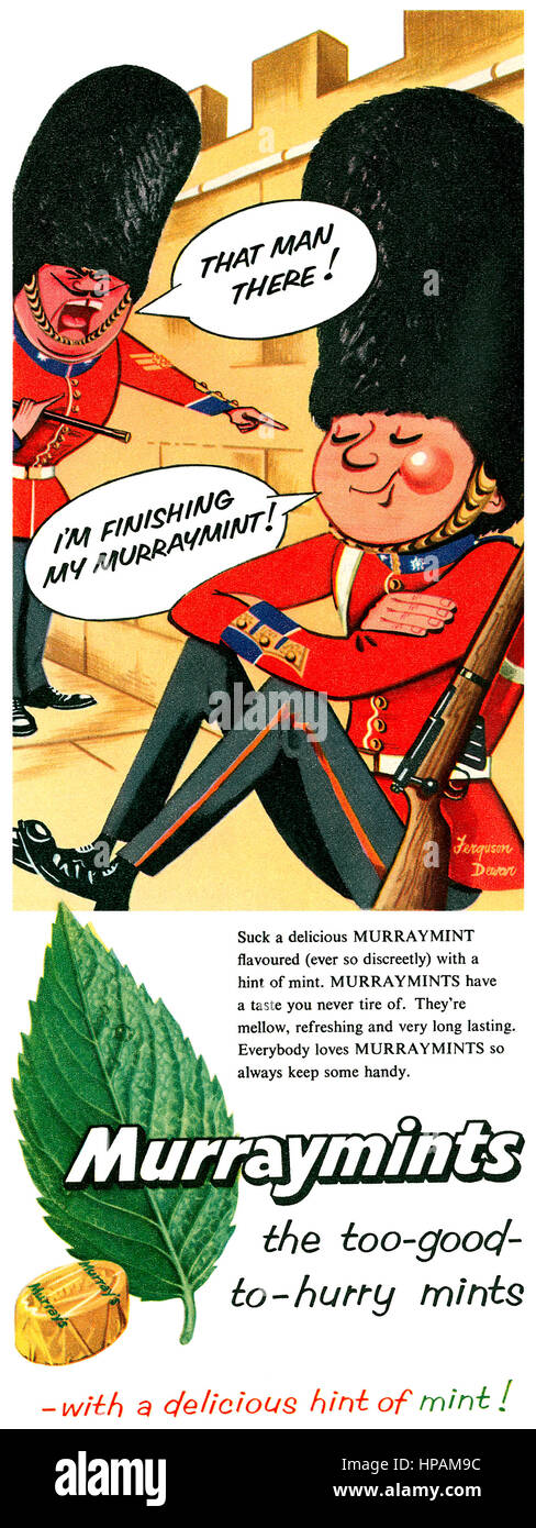 1956 British Advertisement For Murraymints Illustrated By Ferguson