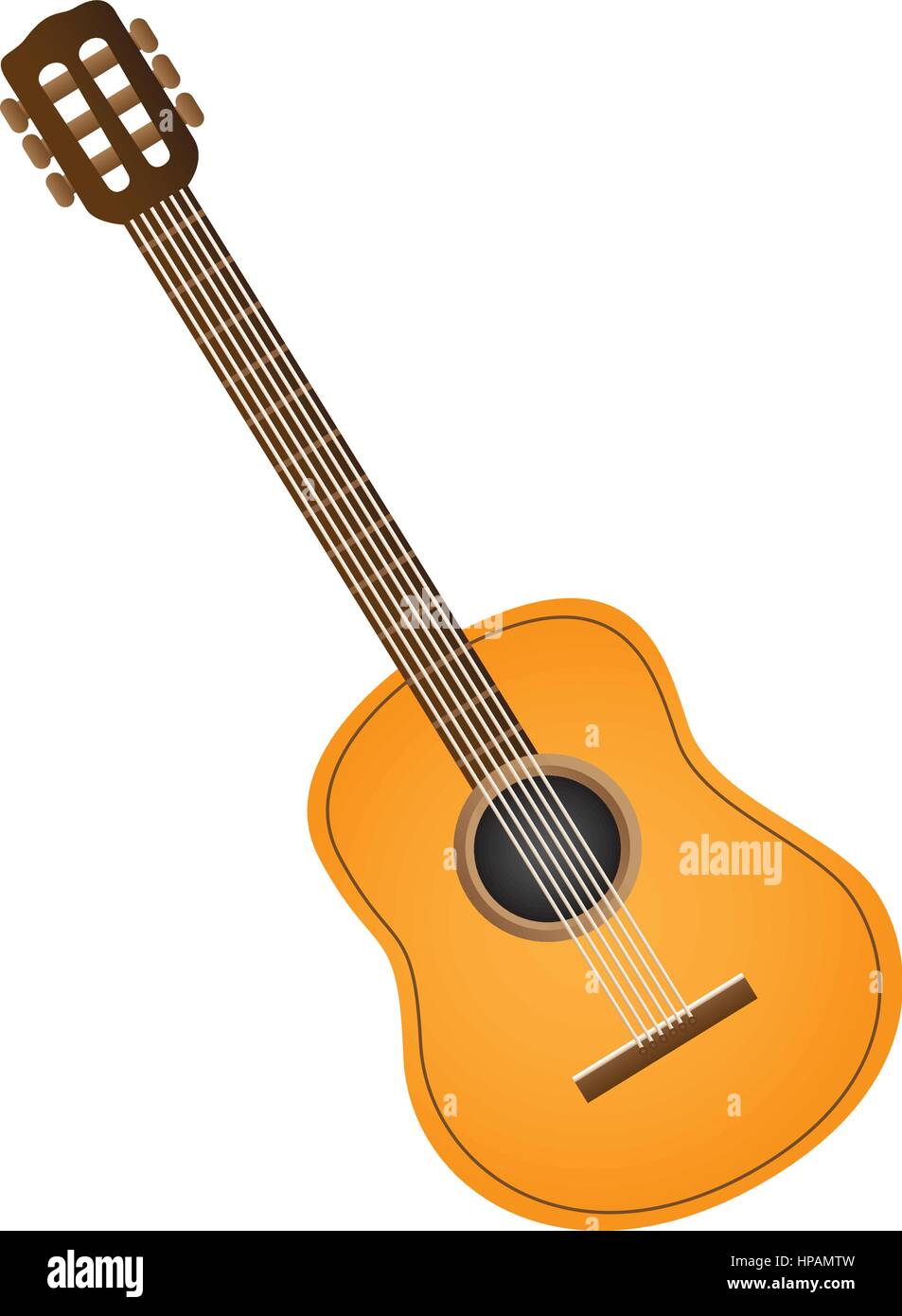 colorful silhouette with acoustic guitar vector illustration Stock ...