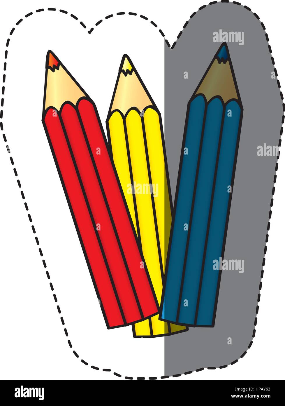 sticker silhouette with colored pencils Stock Vector Image & Art - Alamy