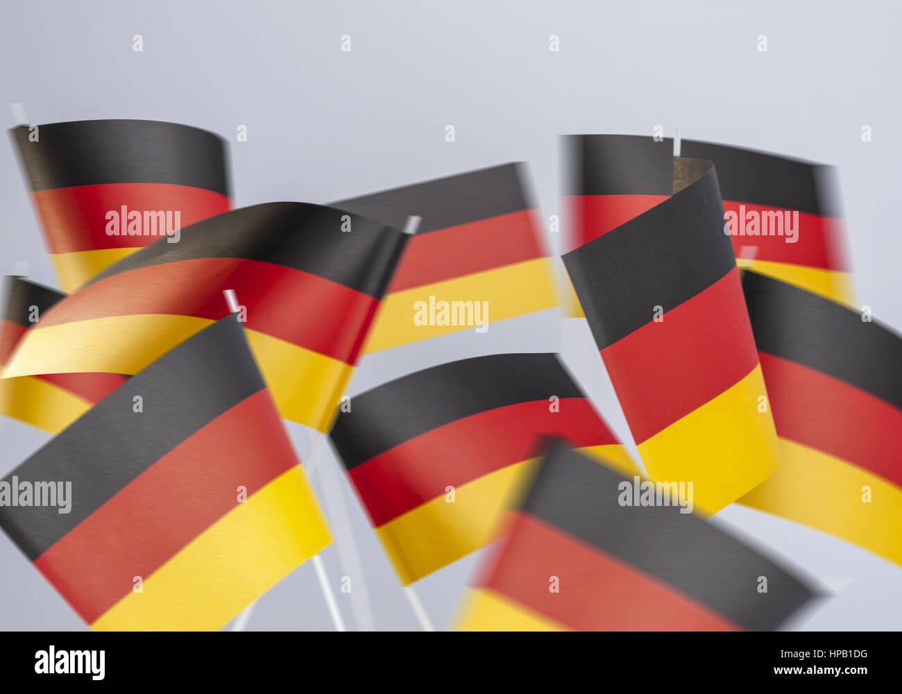 Faehnchen in den deutschen Nationalfarben Stock Photo