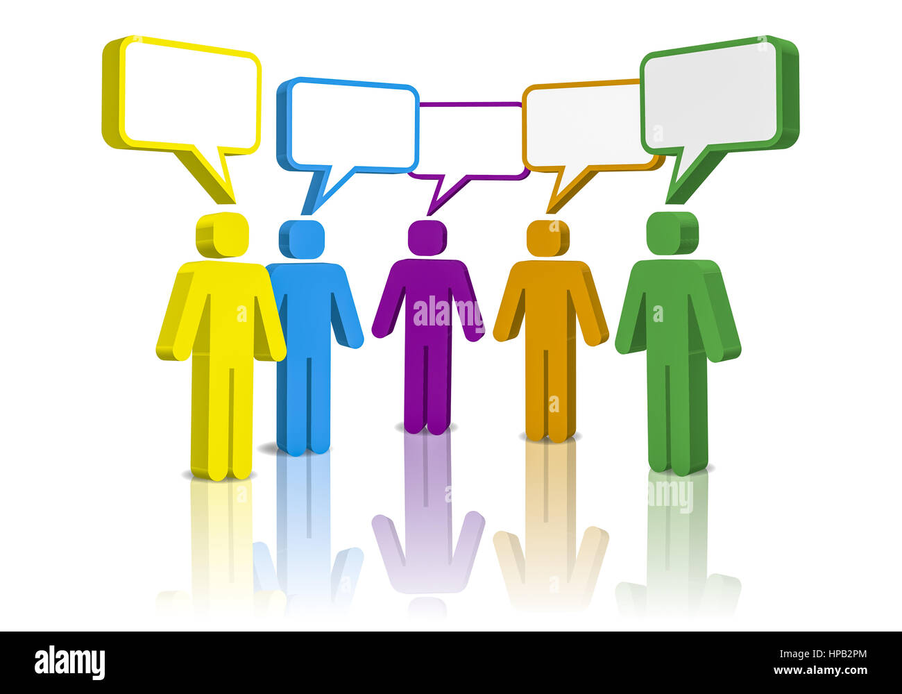 Personen und Sprechblasen, Illustration Stock Photo