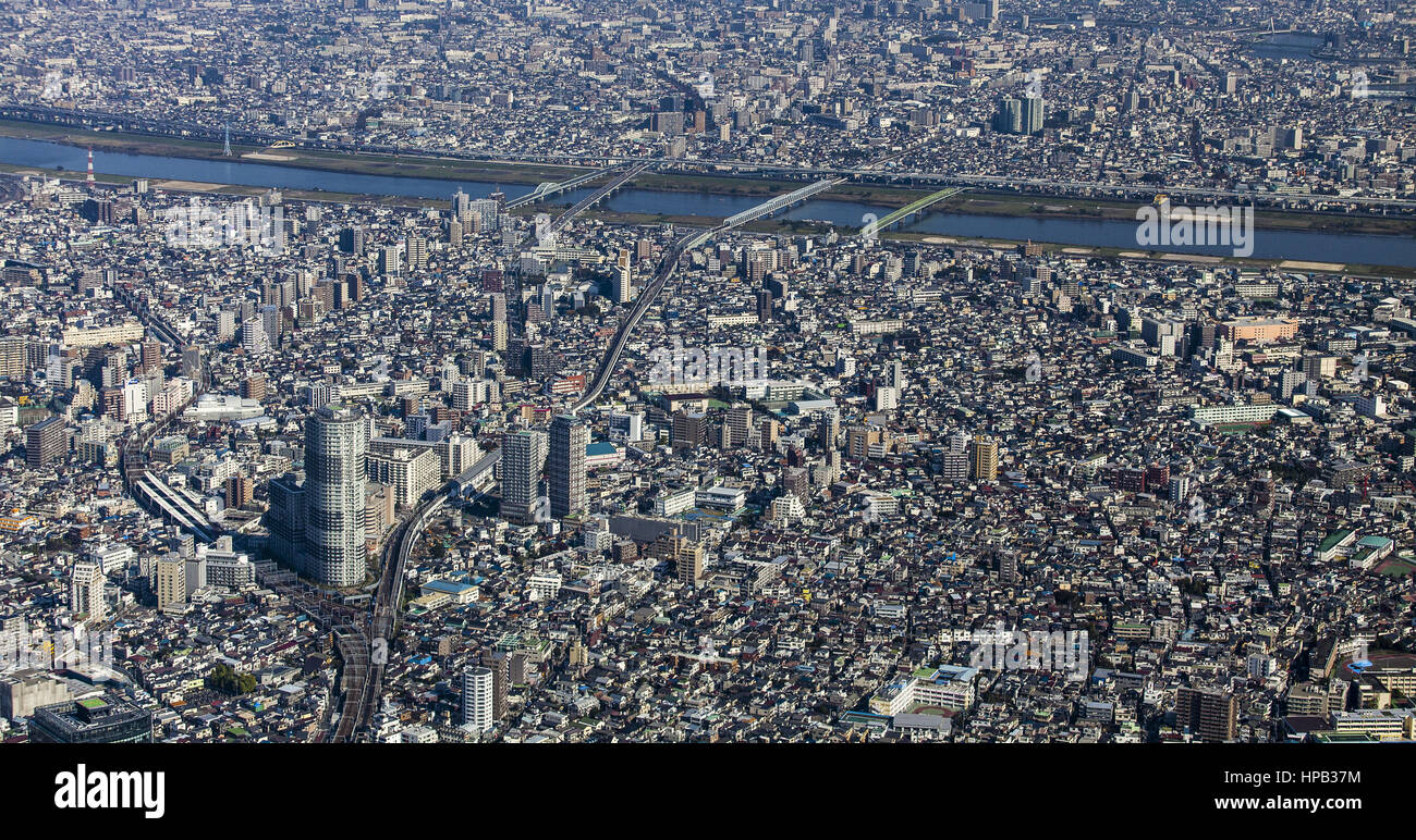 Tokio, Japan, Luftaufnahme Stock Photo
