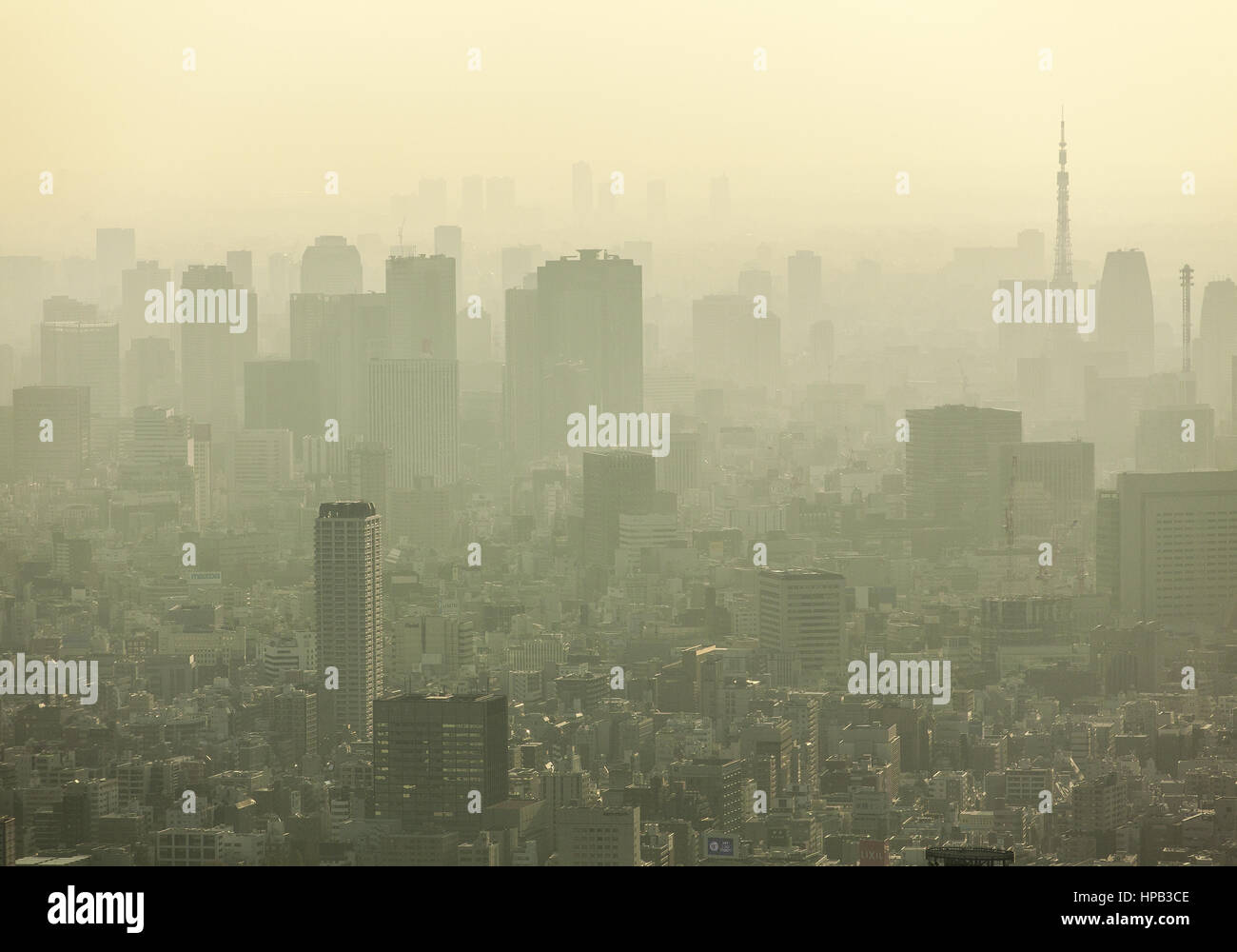 Smog in Tokio, Japan Stock Photo