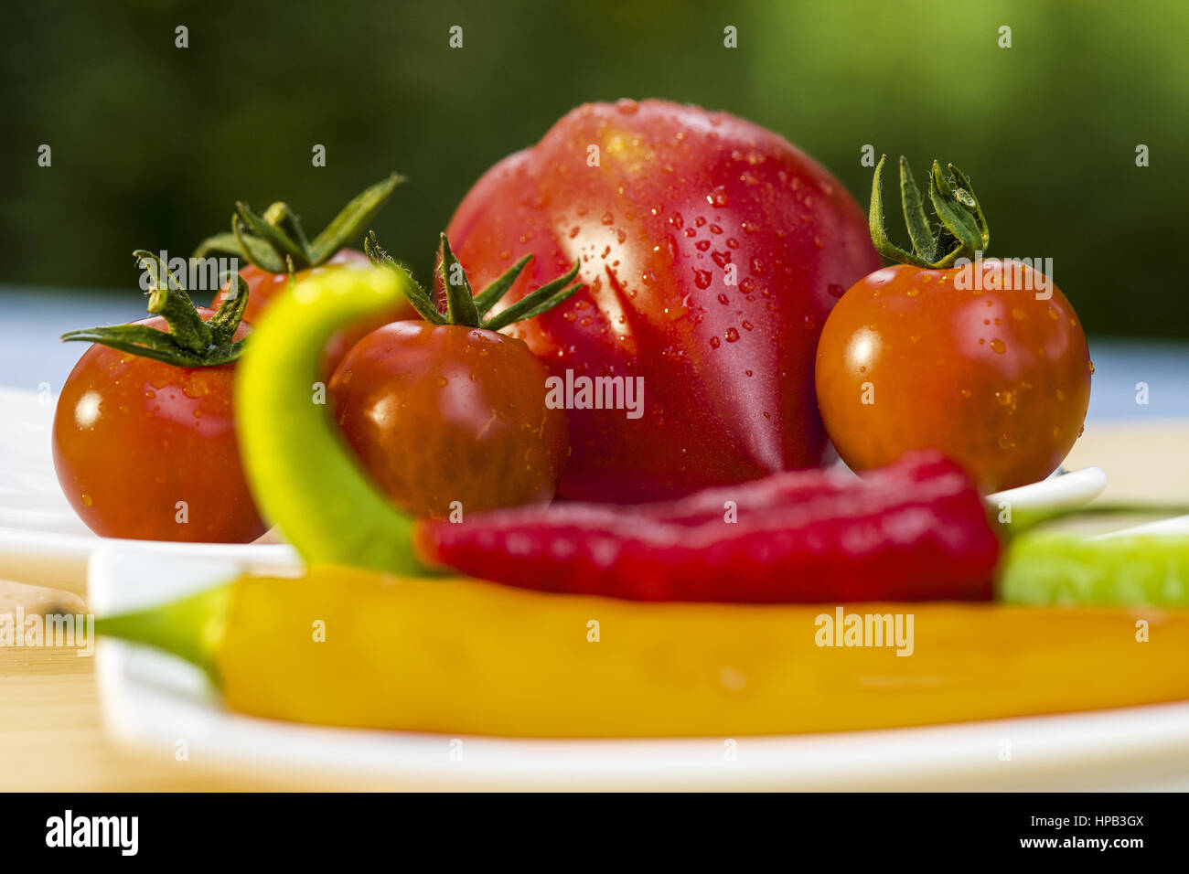 Tomaten und Peperoni Stock Photo