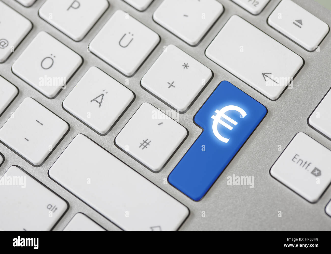 Farbiges Euro-Symbol auf PC-Tastatur Stock Photo - Alamy