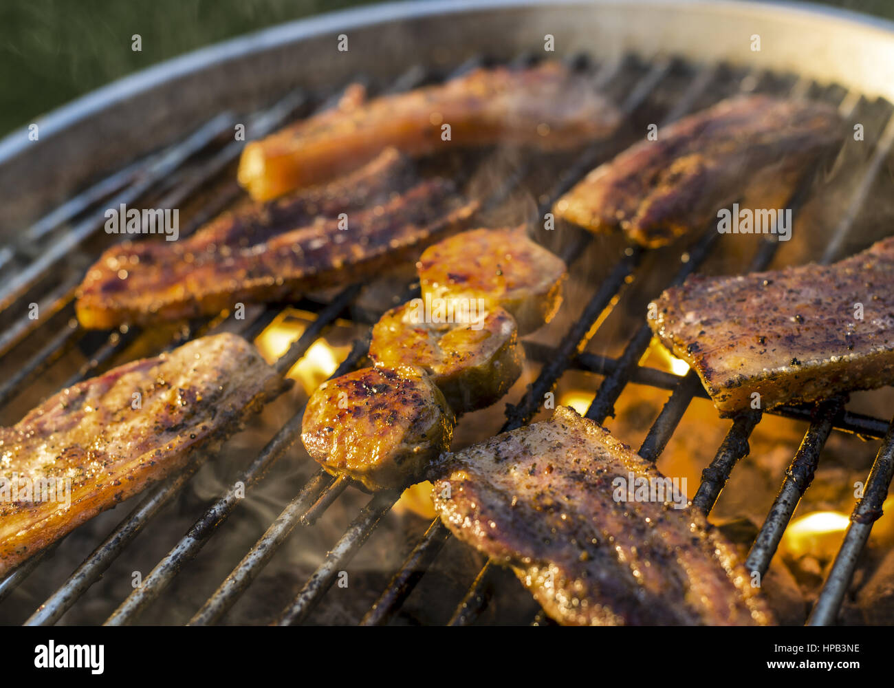 Gegrilltes Fleisch in Nahaufnahme Stock Photo