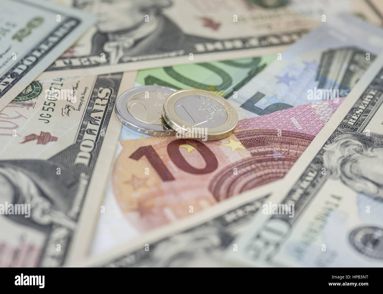 Waehrung, Euro, Dollar Stock Photo