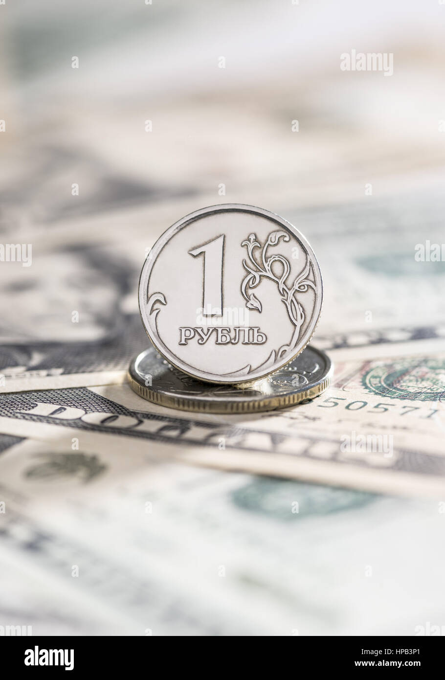 Waehrung, Dollar, Rubel Stock Photo