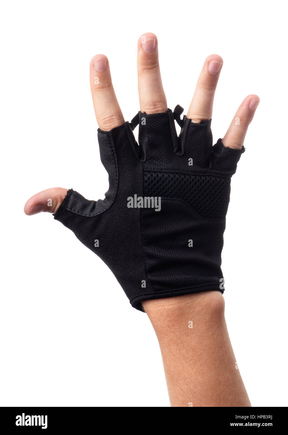 fingerless white leather gloves