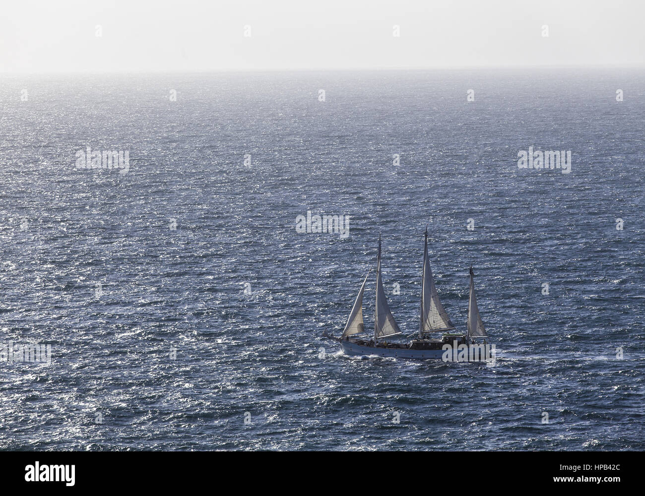 Segelschiff in voller Fahrt Stock Photo