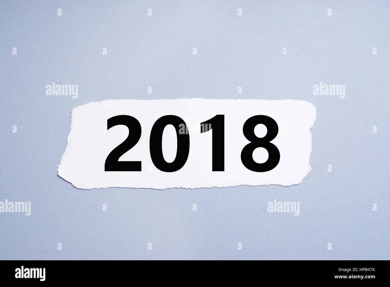 2018 printed on torn piece of paper Stock Photo