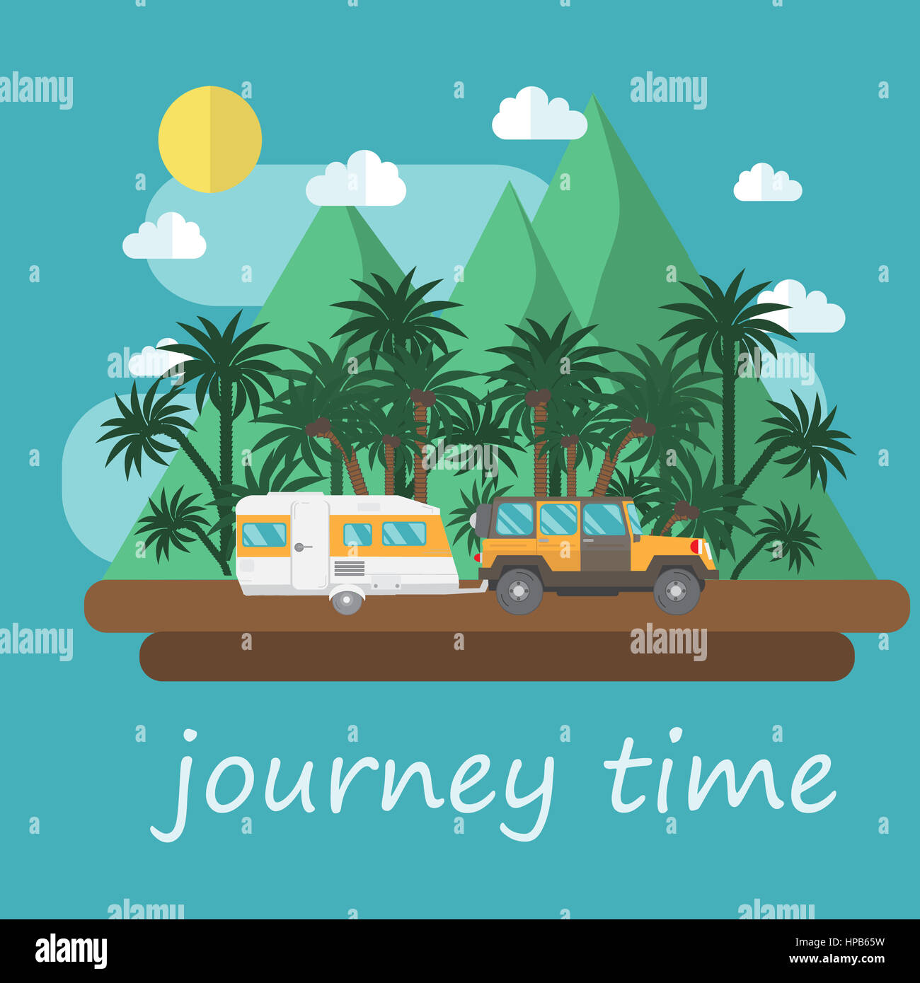 Journey time. Travel SUV in the mountains Stock Photo Alamy