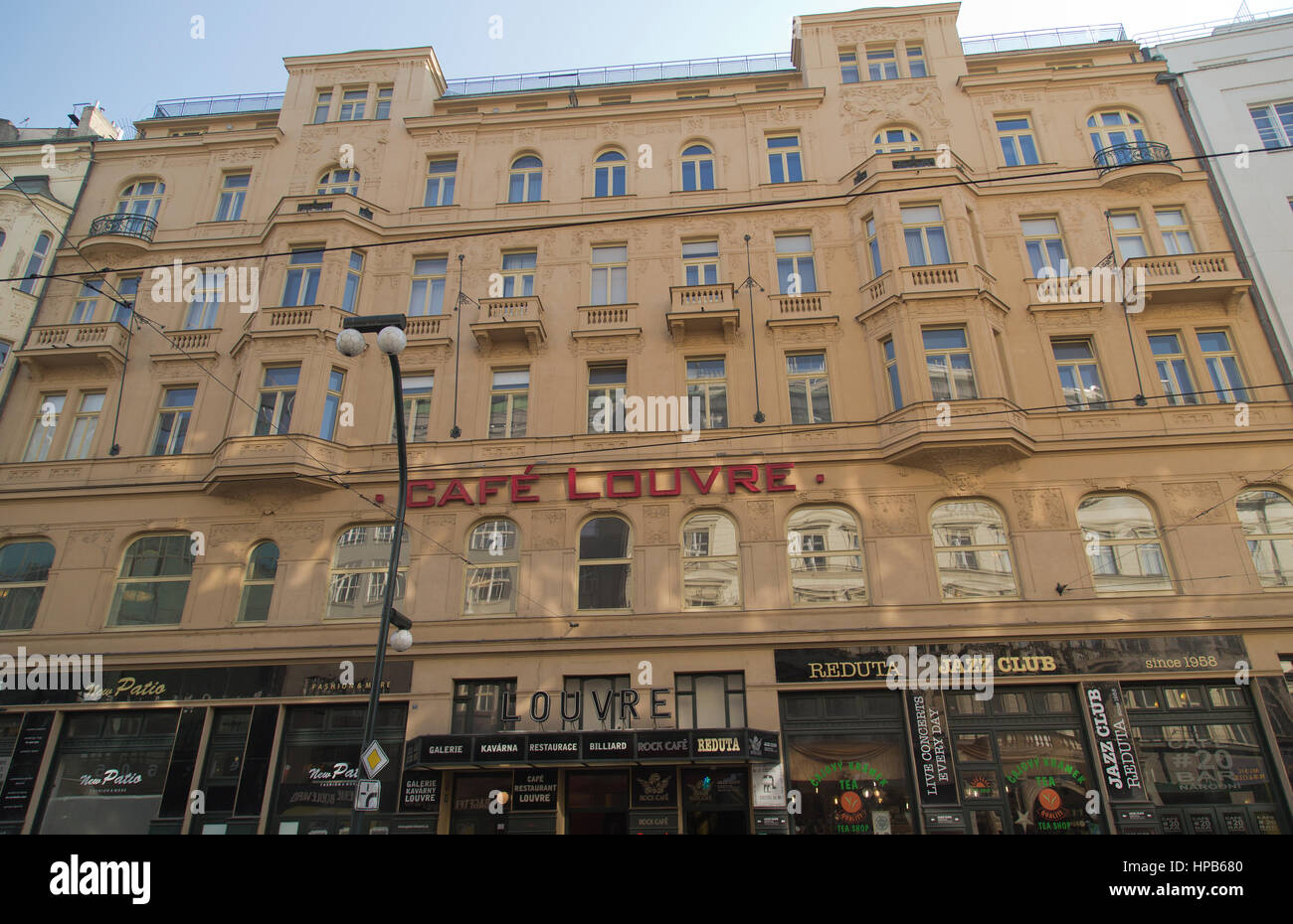 Exterior of Cafe Louvre in Prague Czech Republic Stock Photo Alamy