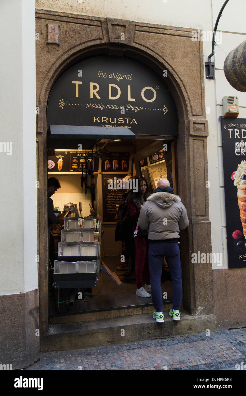 Trdlo Krusta sweet store in Prague Czech Republic Stock Photo