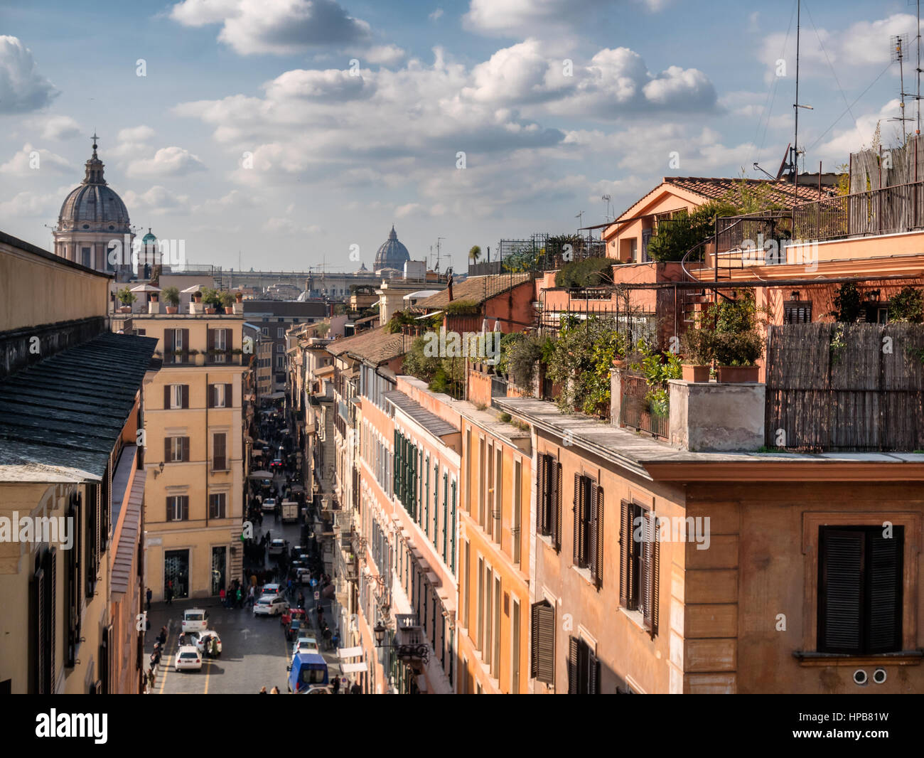 Rooftops in Rome with streets and ancient basilicas Stock Photo - Alamy