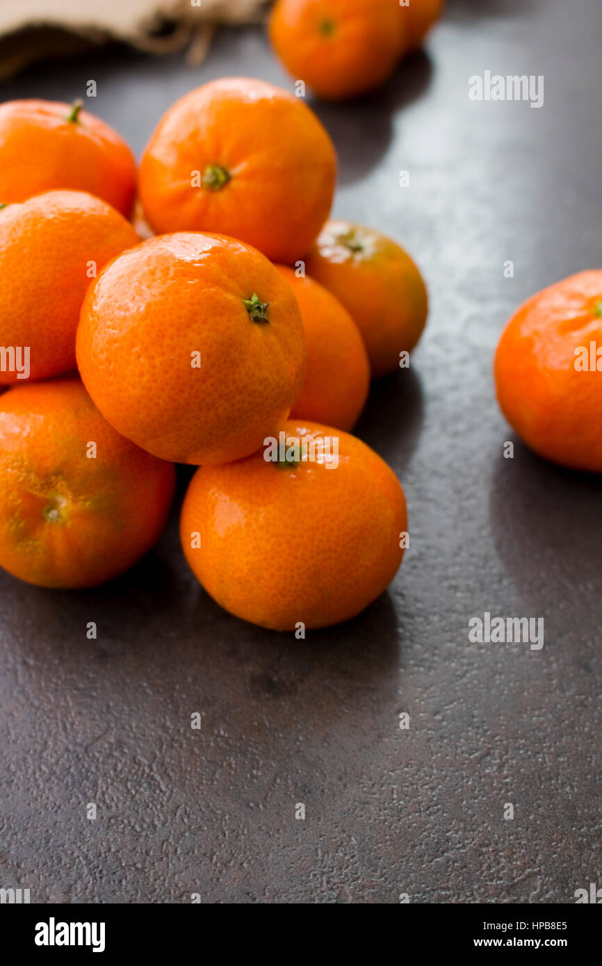 Mandarin oranges on a stone slab Stock Photo Alamy