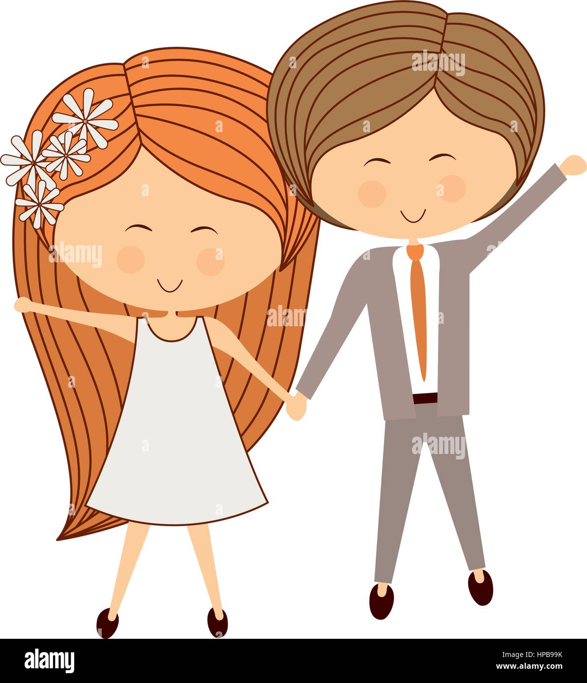 Vector Cartoon Couple Holding Hands High Resolution Stock Photography And Images Alamy