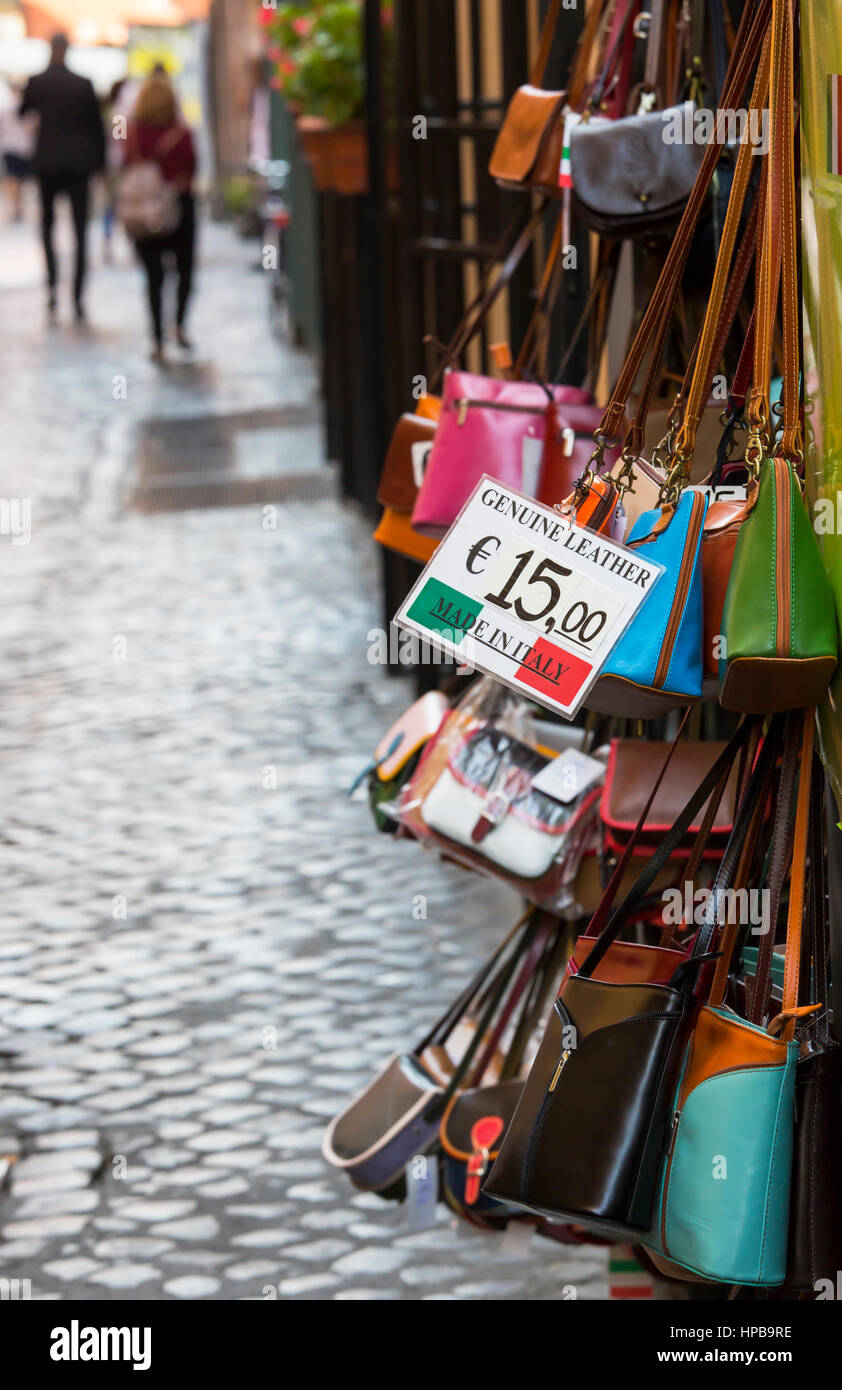 Italian bags for sale in Rome, Lazio, Italy, Europe Stock Photo - Alamy