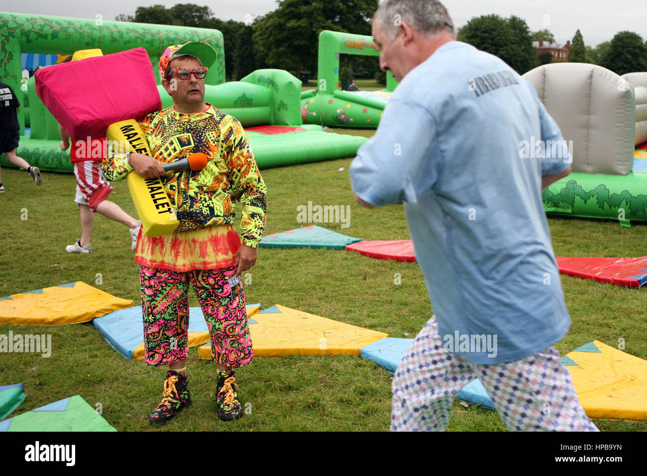 Timmy Mallet hosts It's a Knockout at Platt Fields Park, Fallowfield. Picture: Chris Bull Stock Photo