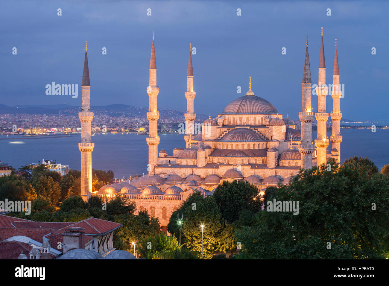 High view of the Blue Mosque Istanbul Turkey Stock Photo - Alamy