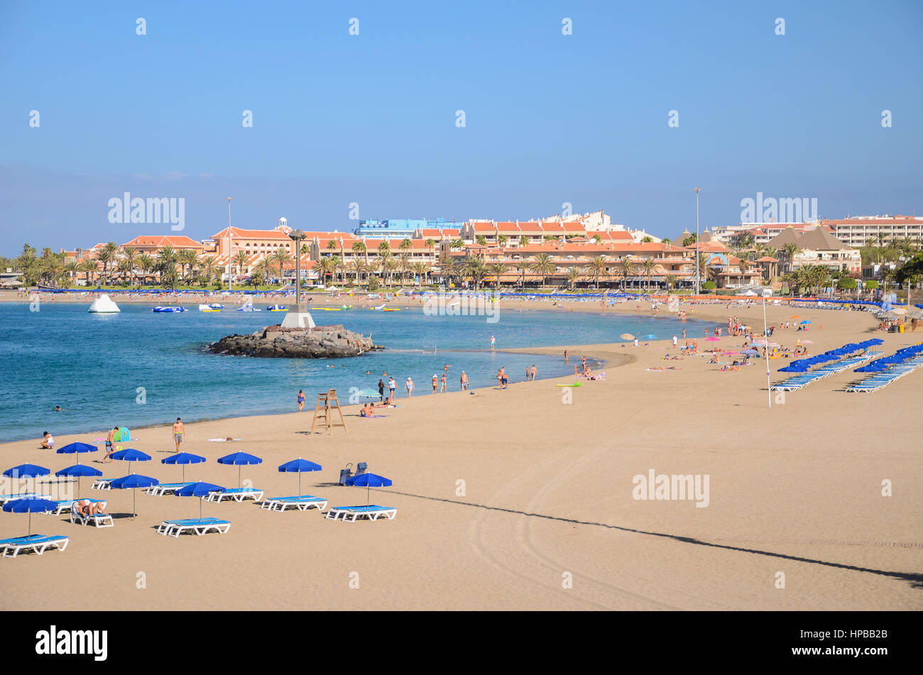 Beautiful sandy De Las Vistas beach on Tenerife, Spain Stock Photo - Alamy