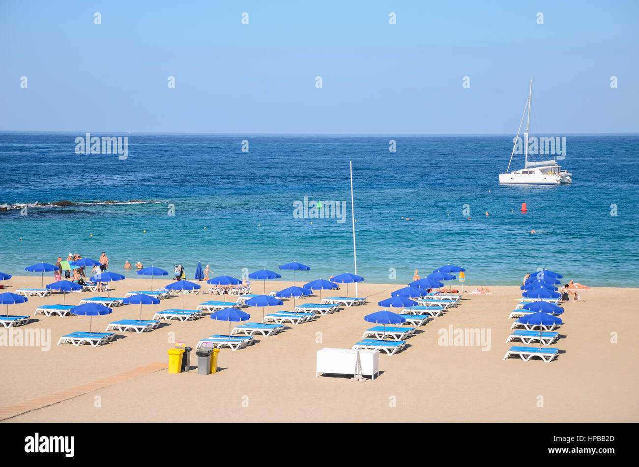 Beautiful sandy De Las Vistas beach on Tenerife, Spain Stock Photo