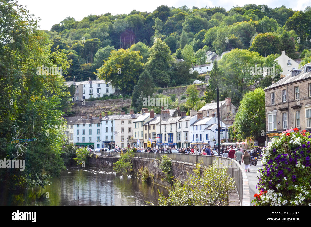 Dale Road in Matlock, Derbyshire on a sunny day full of people Stock