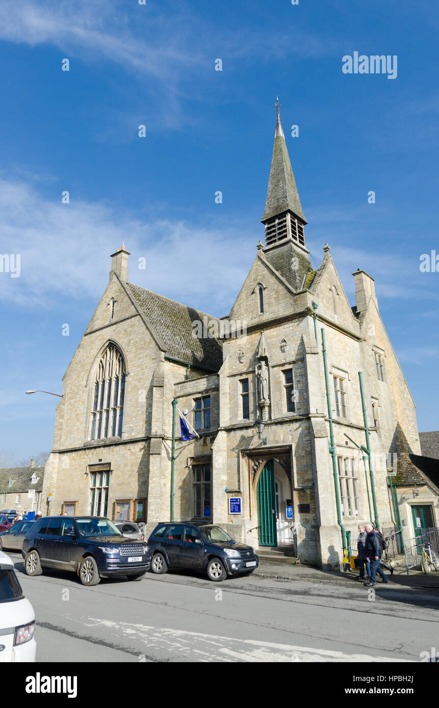 Stow public library in St Edward's Hall in Stow-on-the-Wold in the Cotswolds Stock Photo