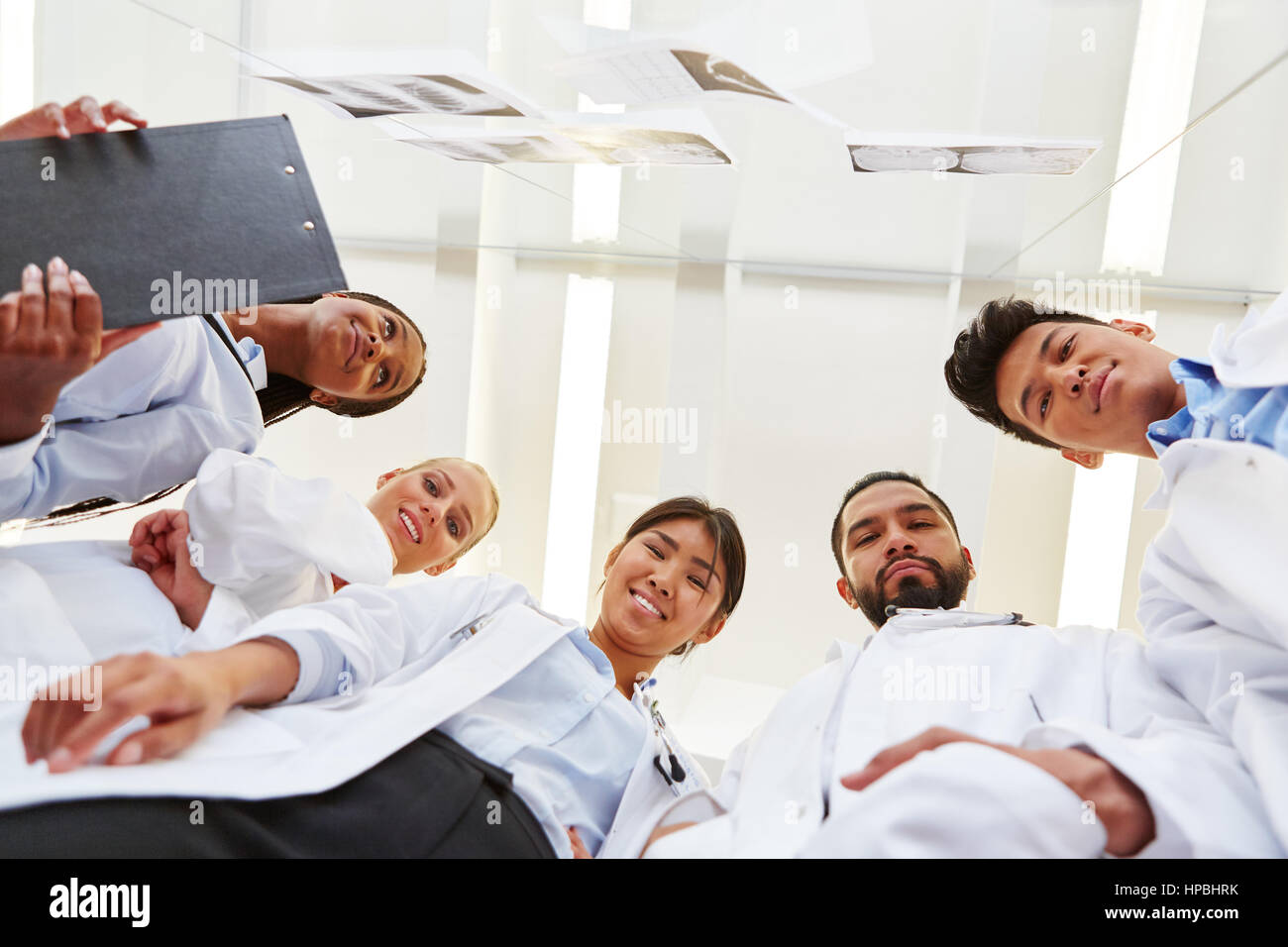 Group of students in medical school learn in workshop about diagnose in ...