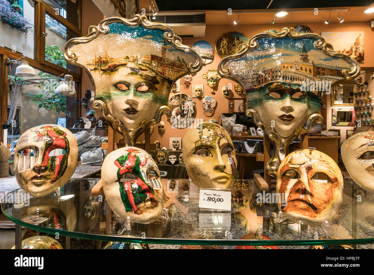 Venetian masks shop, Venezia, Venice, Venedig, Italia, Europe, Stock Photo
