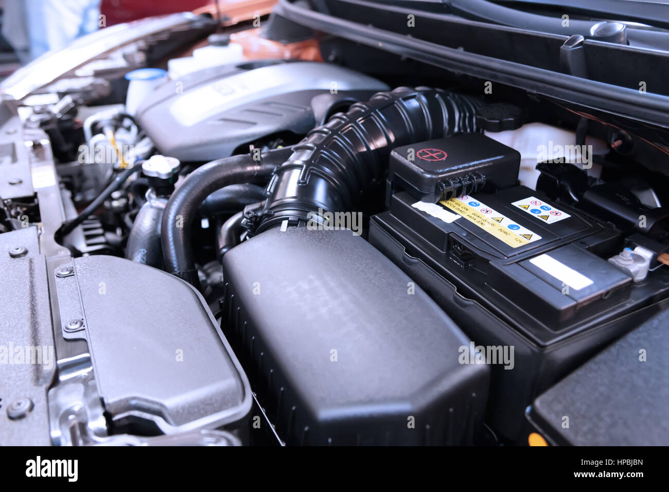 Close up detail of new car engine Stock Photo Alamy