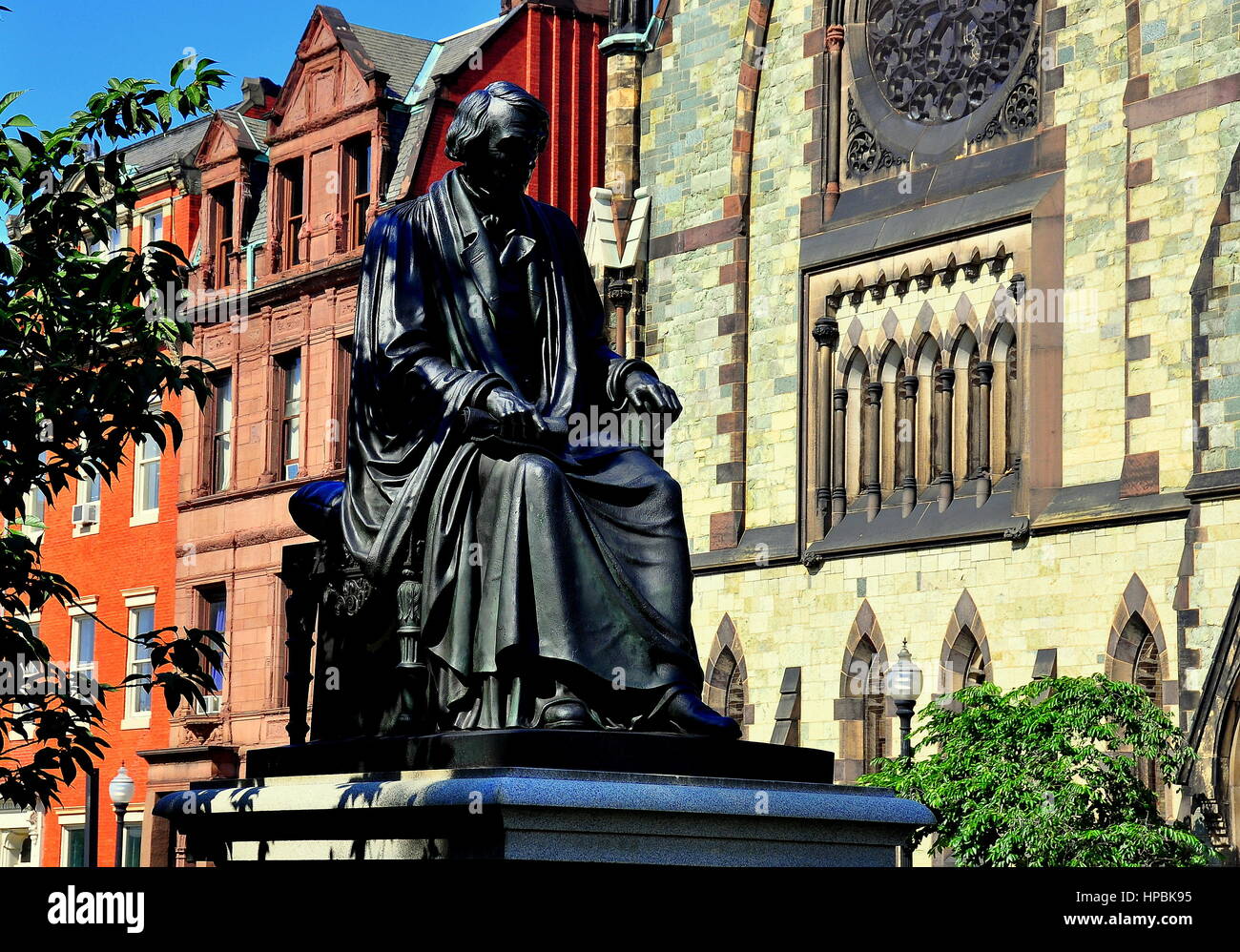 Baltimmore, Maryland - July 24, 2013:  Statue of United States Supreme Court Justice Roger Taney in Mount Vernon Place * Stock Photo