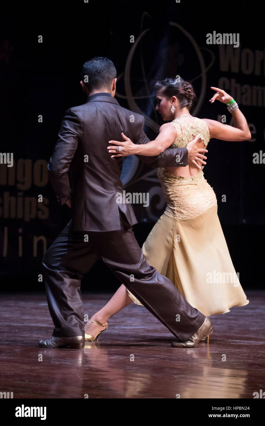 Couple dancing tango in the World Tango Championships, dance