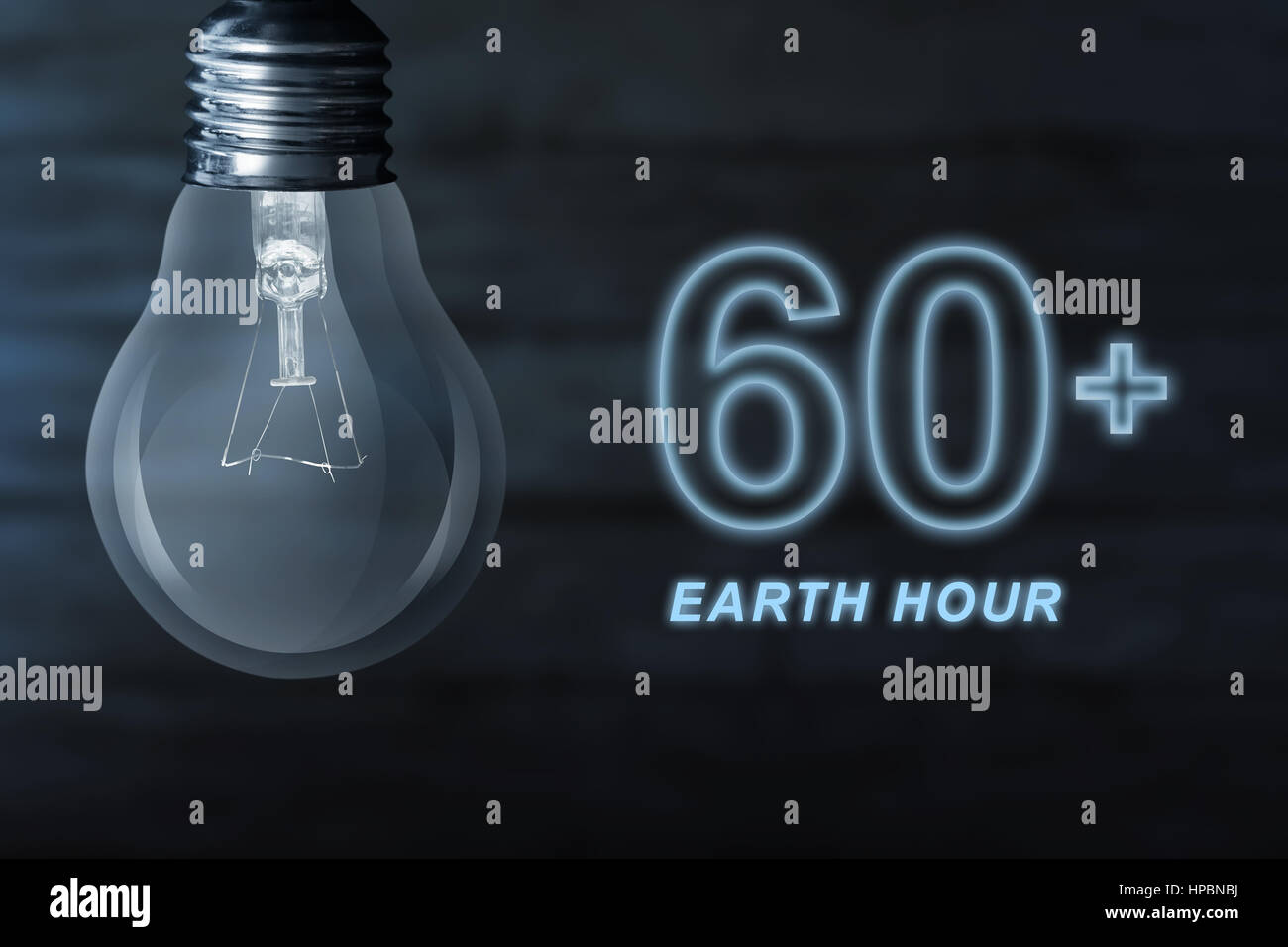 Turn off light bulb for 60 minute. Earth Hour Concept Stock Photo Alamy