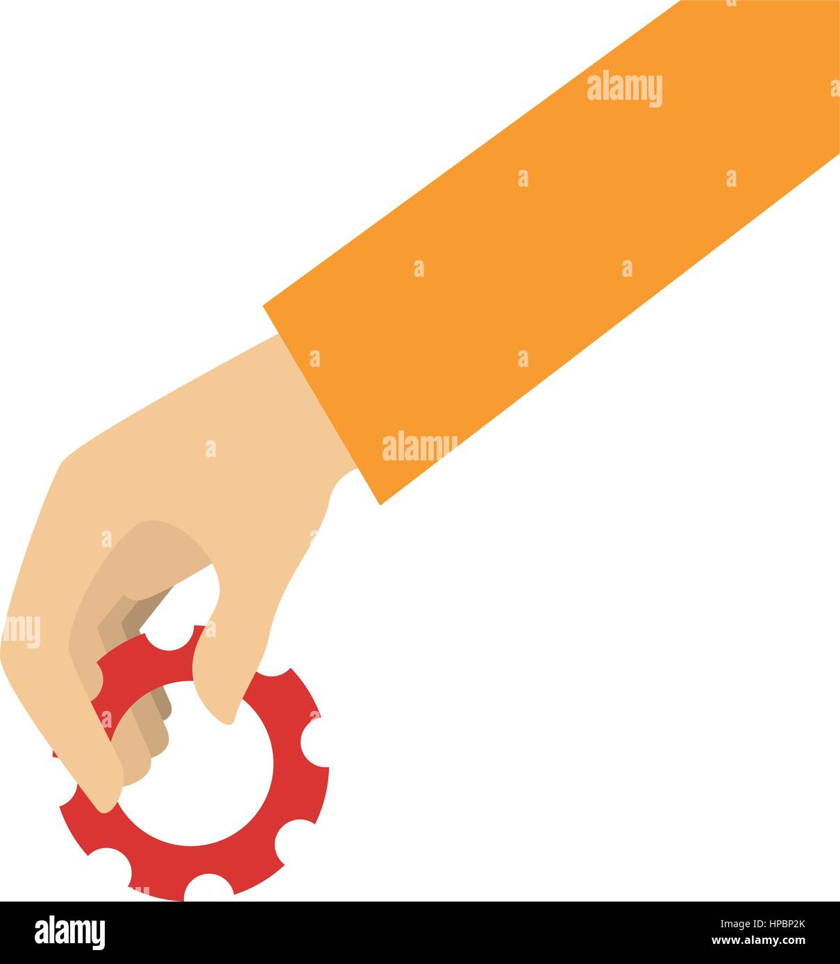 human hand with gear machine isolated icon vector illustration design ...