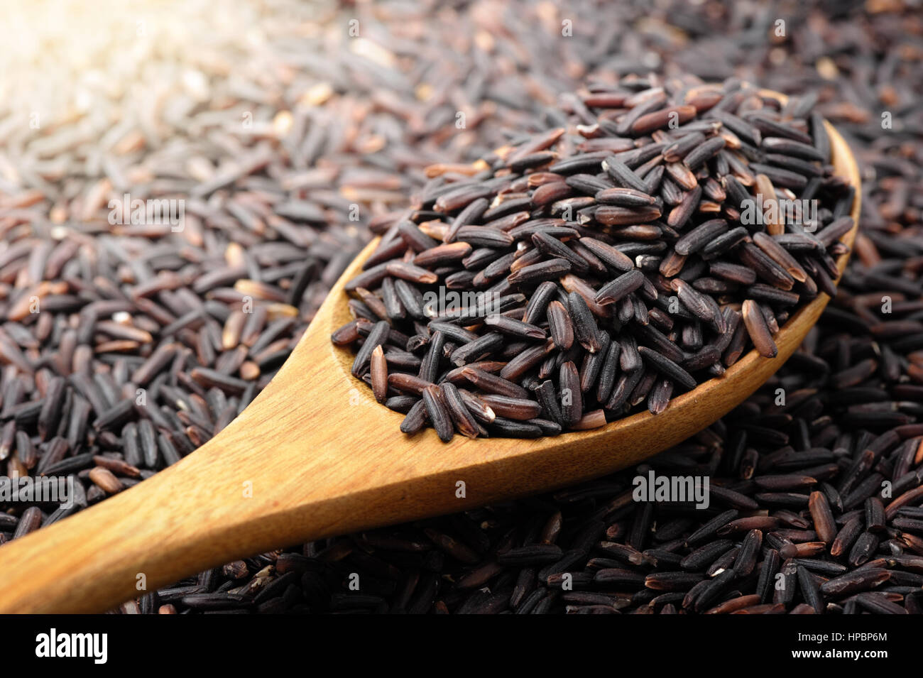 closeup details of Thai rice berry, rice berry is a crossbred unmilled