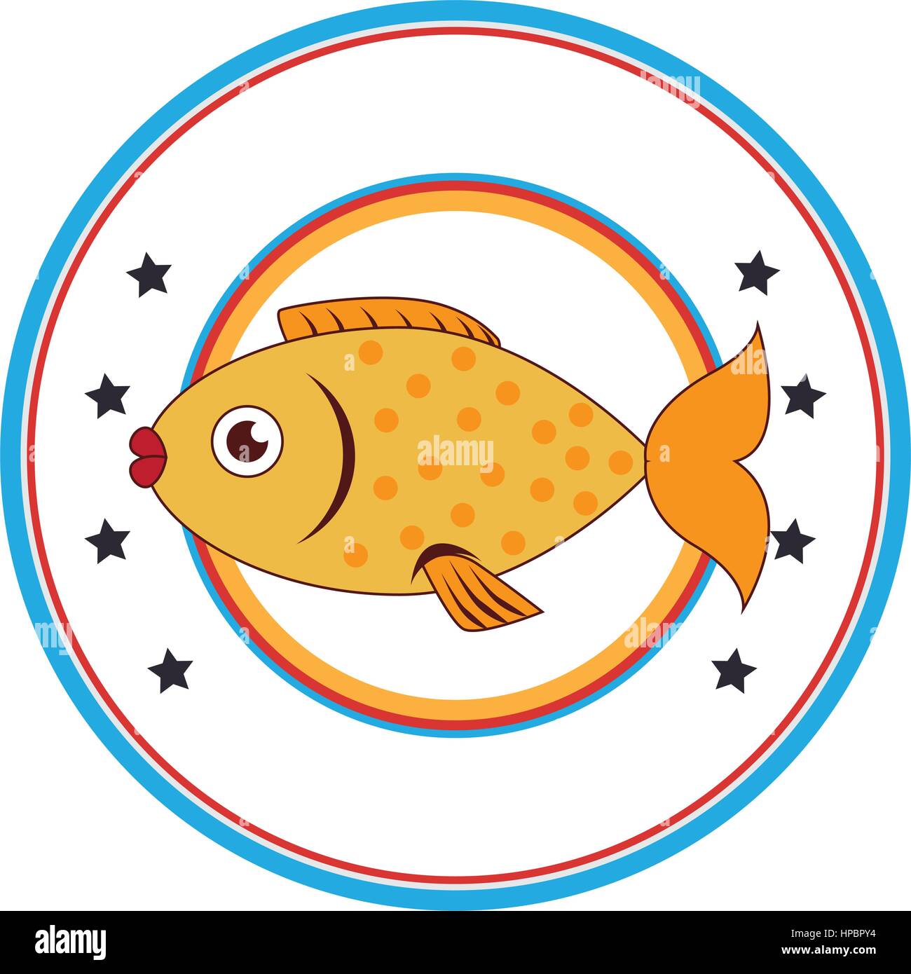 sea fish emblem icon vector illustration design Stock Vector Image ...