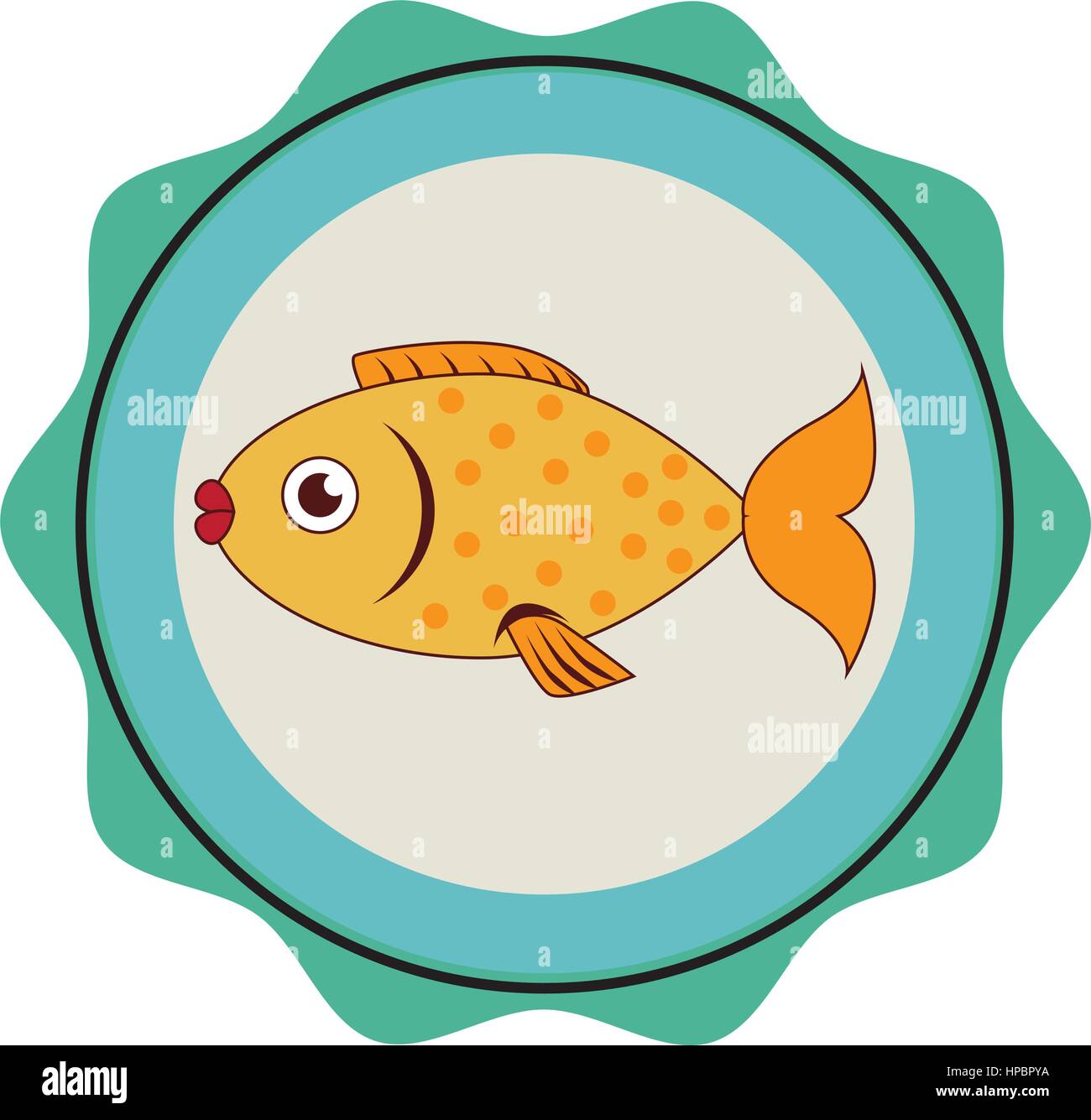 sea fish emblem icon vector illustration design Stock Vector Image ...