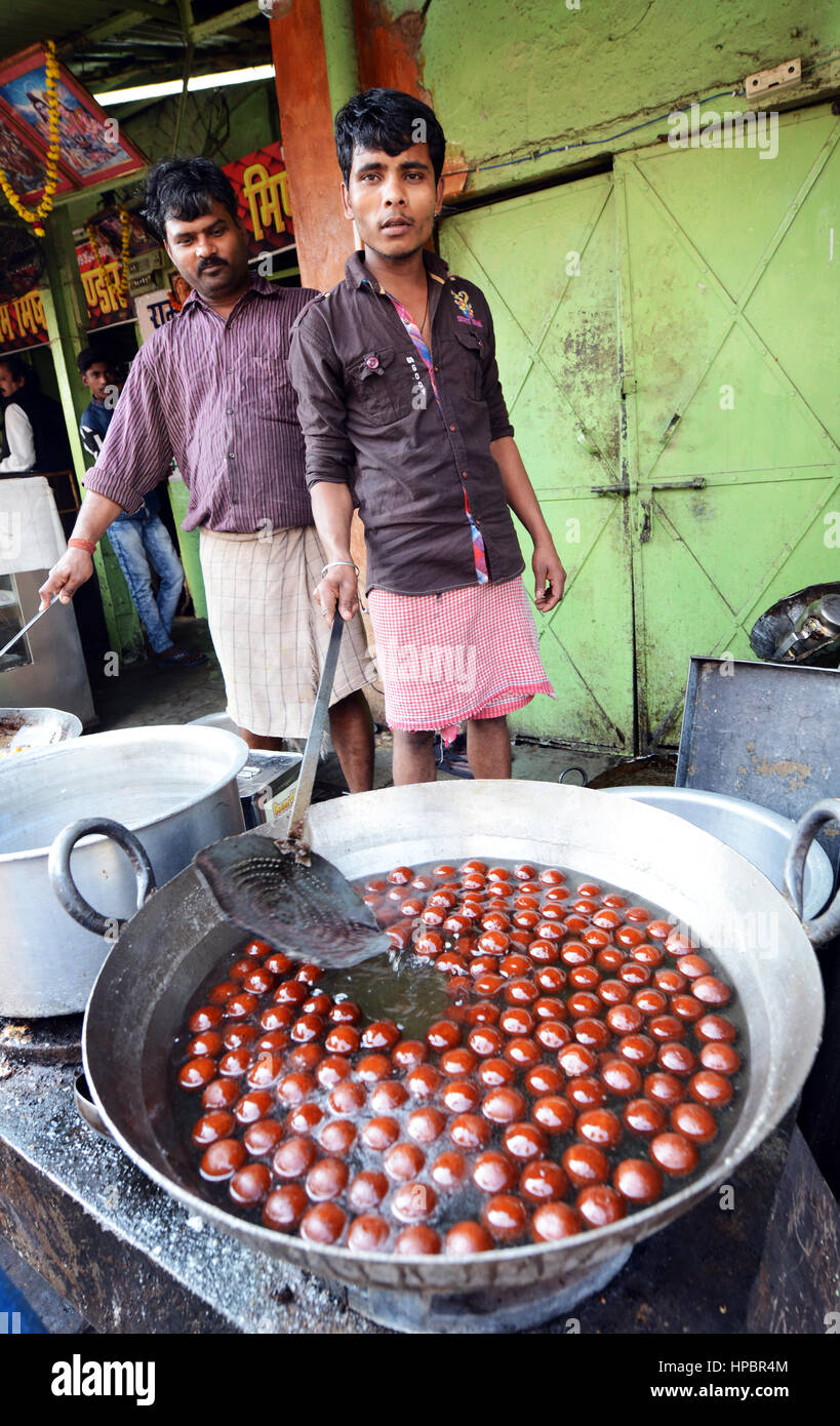Cooking Gulab Jamun Stock Photo