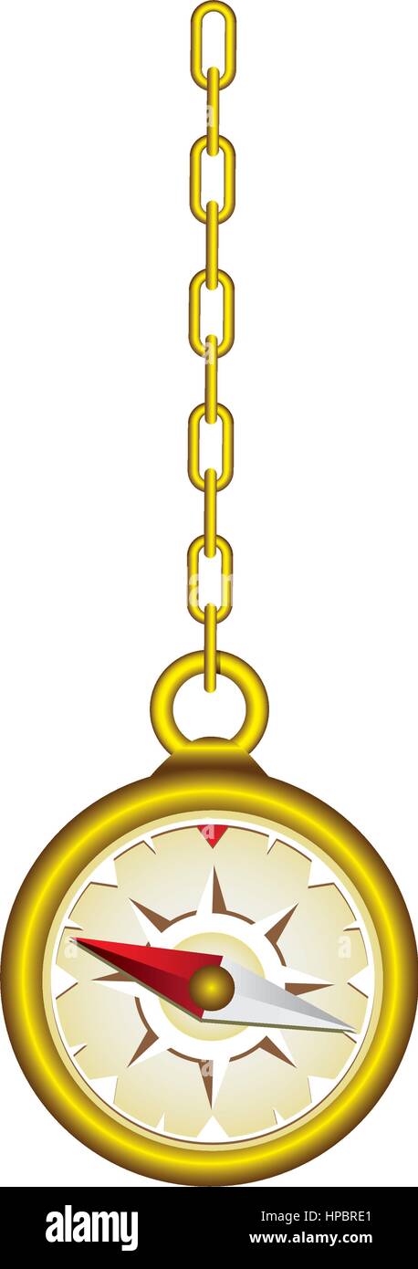 gold compass hanging icon Stock Vector
