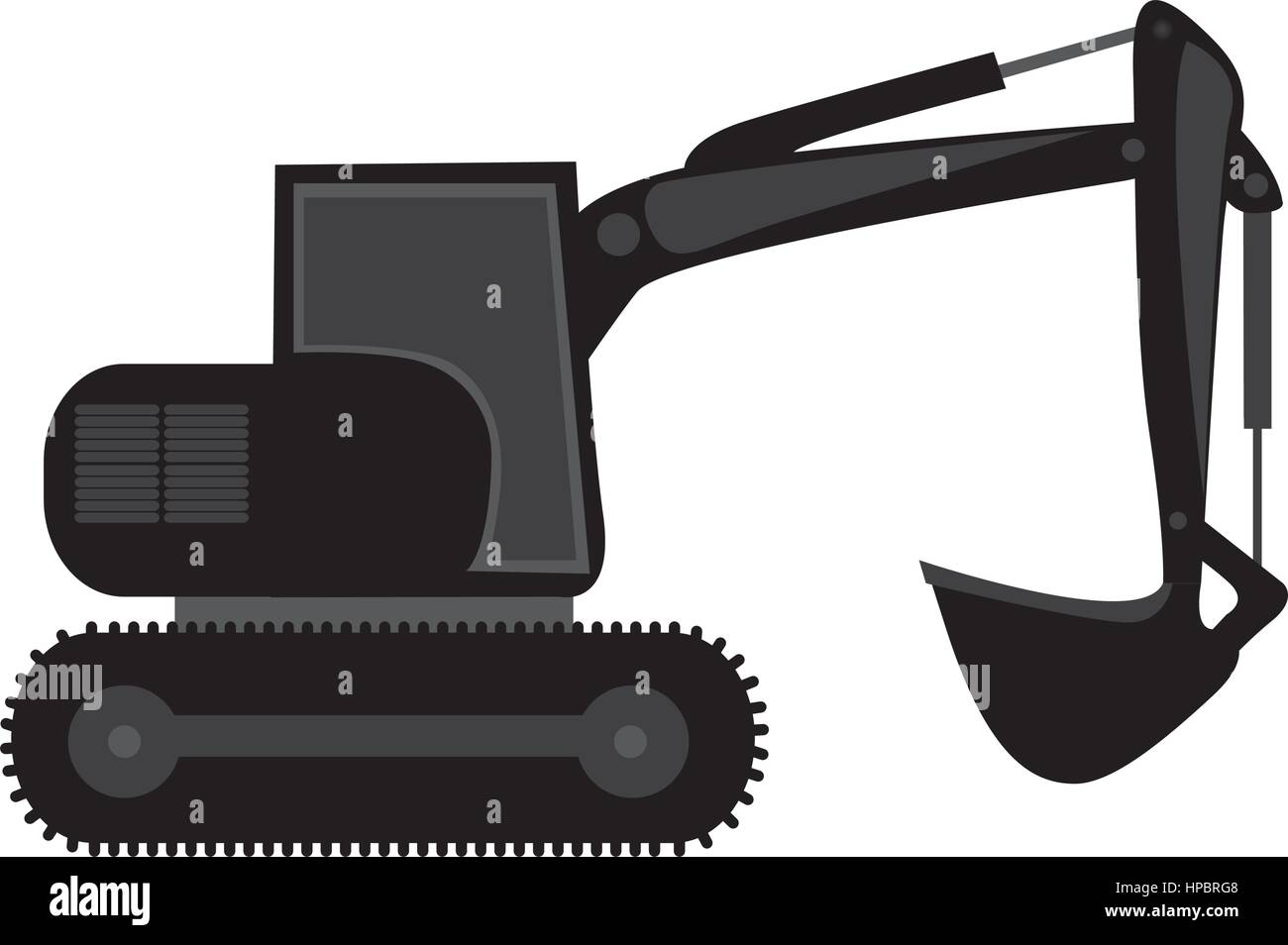 black backhoe loader icon Stock Vector Image & Art Alamy