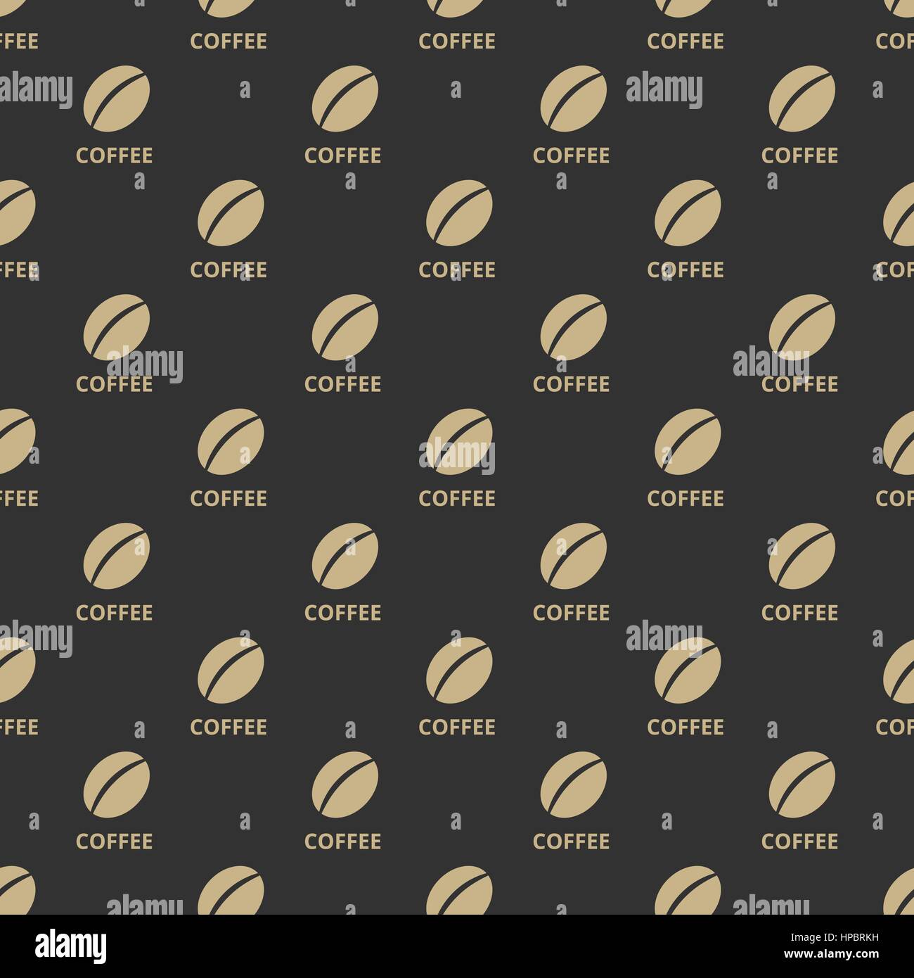 Modern Coffee seamless pattern on black background Stock Vector Image ...
