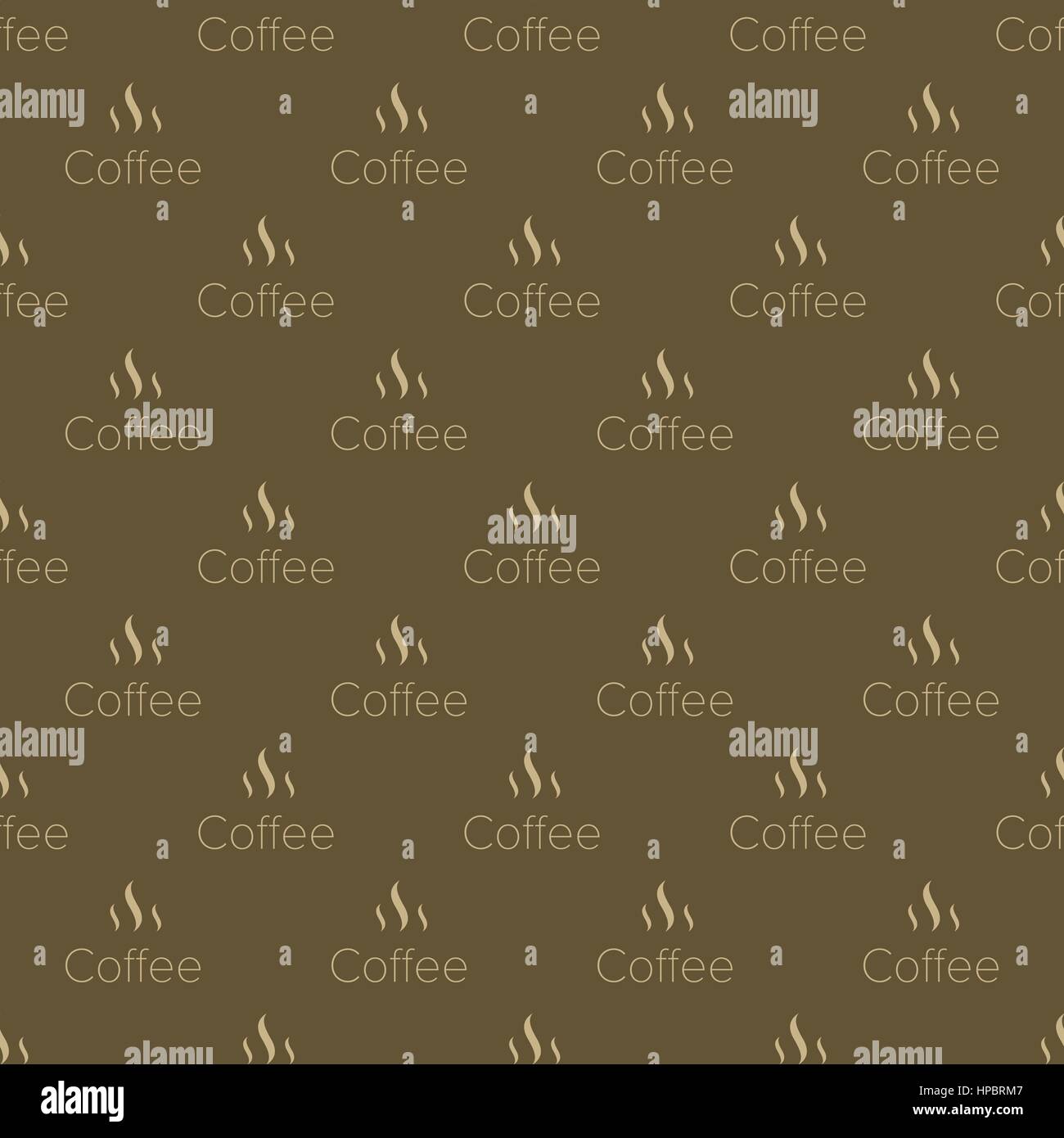 Modern Coffee seamless pattern on brown background Stock Vector Image ...