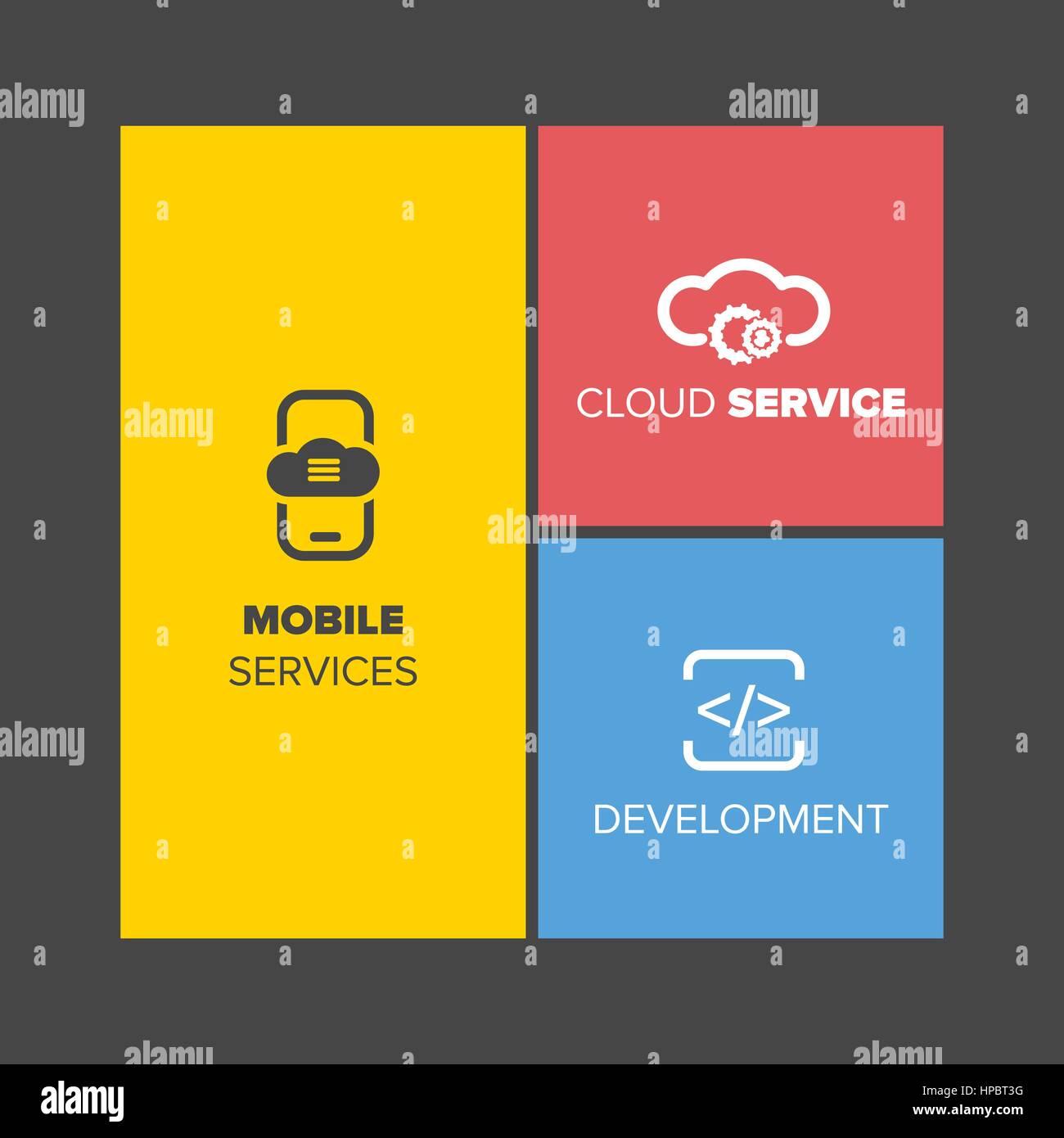 Web design menu with different colors on black background Stock Vector ...