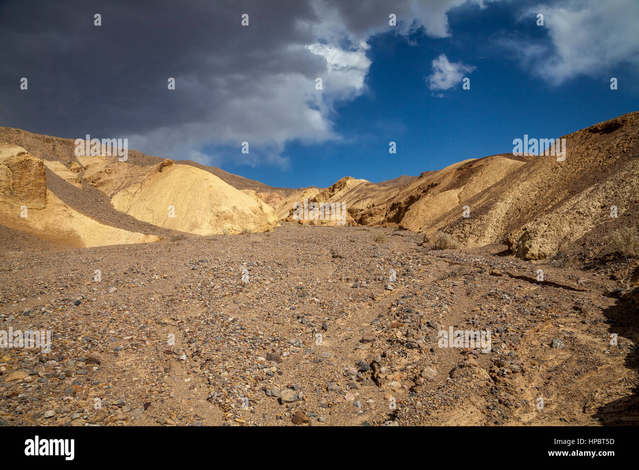Clouds floating over mountain range, Death Valley National Park, California, USA Stock Photo