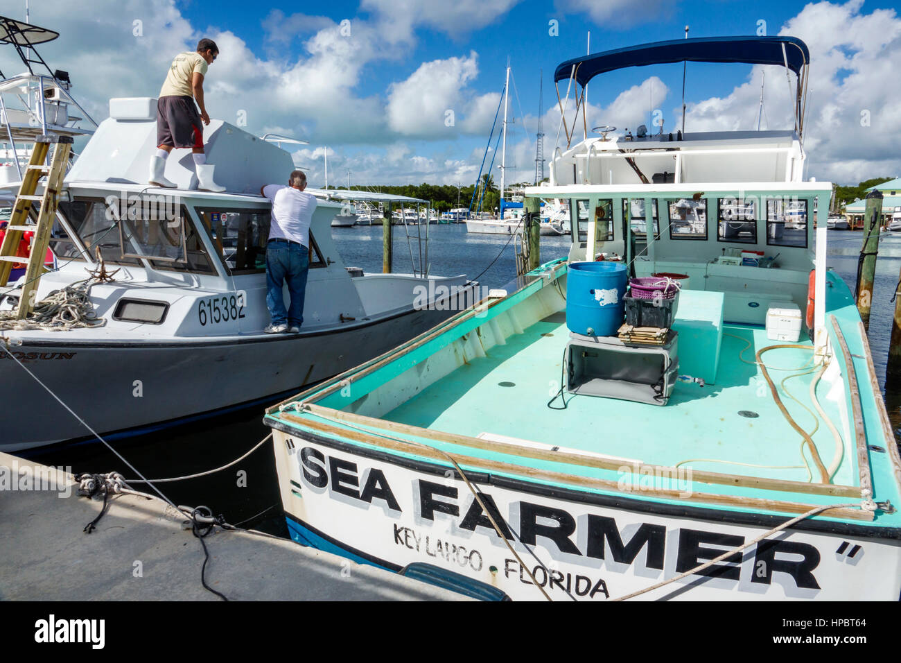 Key Largo Florida Upper Florida Keys waterfront dock commercial Stock