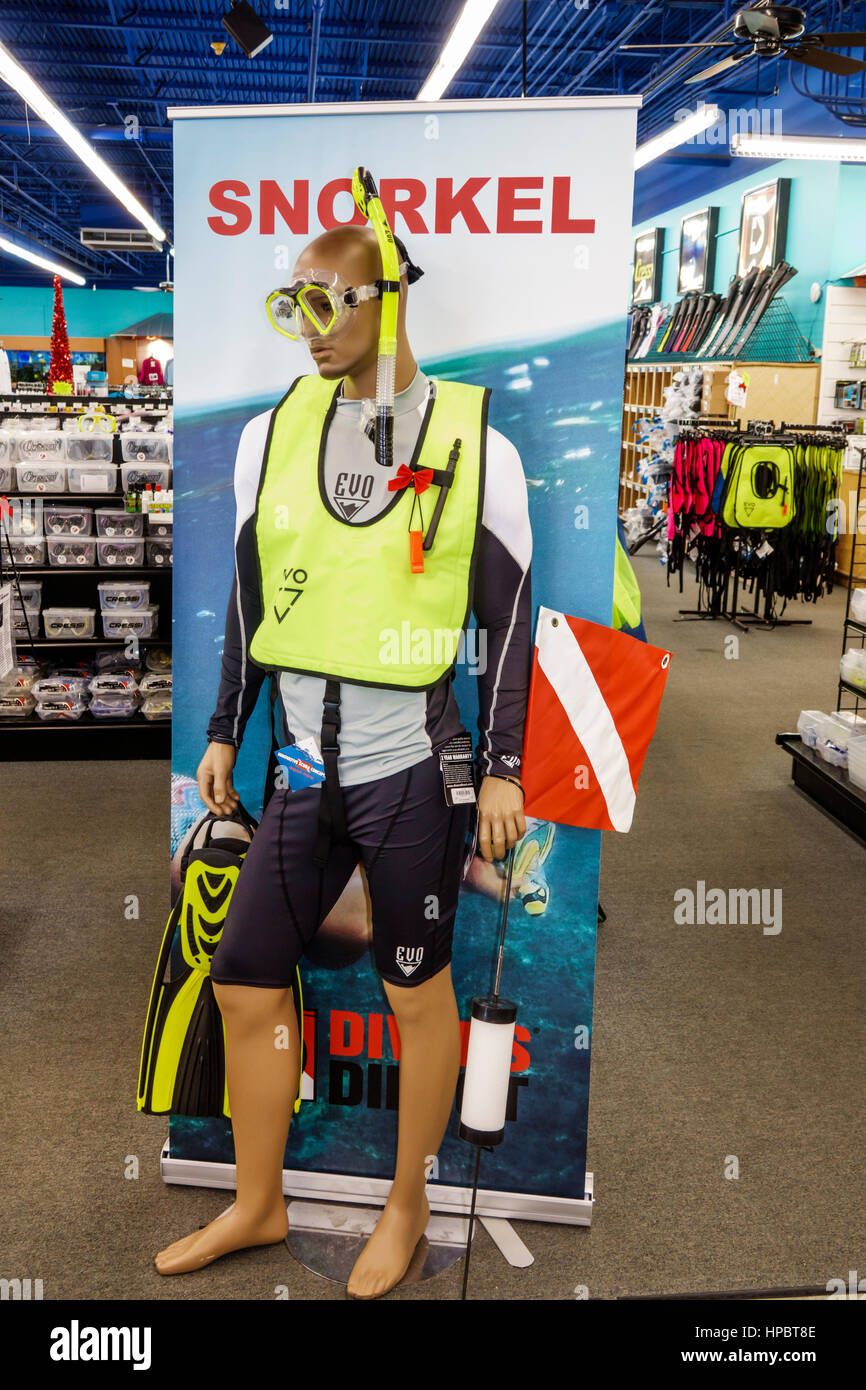 Key Largo Florida Upper Florida Keys store diving shop shopping Stock